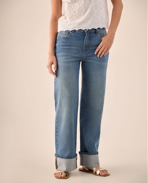 Jean Straight Azul Medio con Tencel