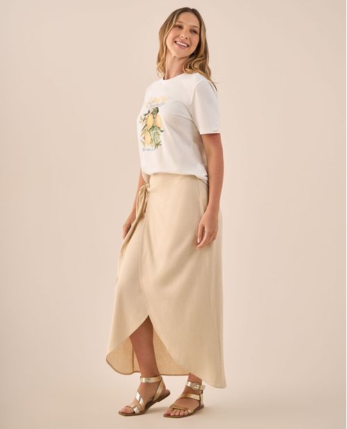 Falda Midi Wrap con Amarre Lateral