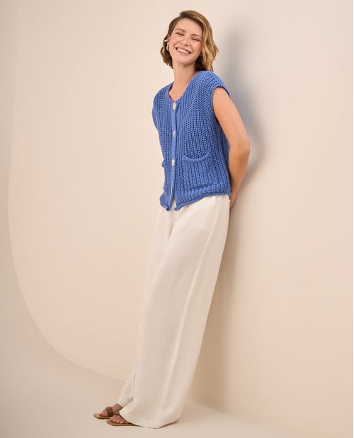 Pantalón Palazzo Blanco Fluido