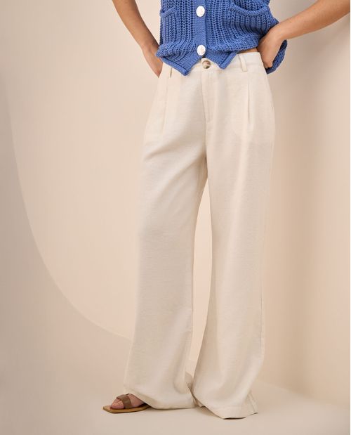 Pantalón Palazzo Blanco Fluido