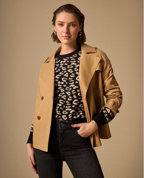 Trench Marrón con Doble Botonadura