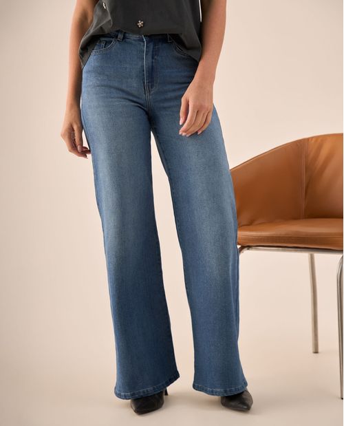 Jean Wide Leg Azul Rivera Medio