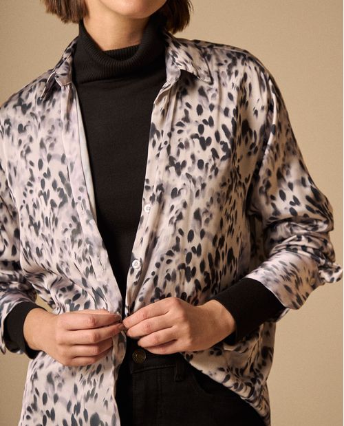 Camisa Texturizada Crudo Grisáceo