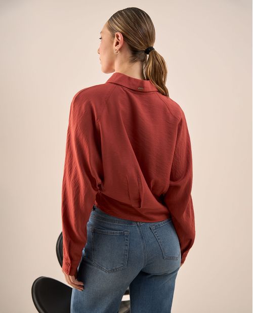 Camisa Roja Granero de Manga Larga