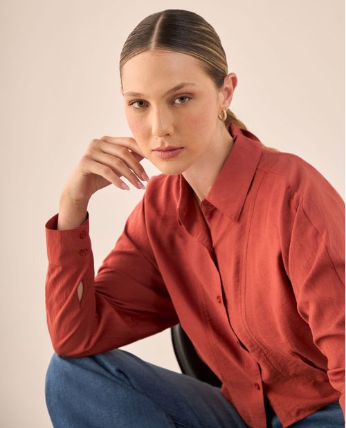 Camisa Roja Granero de Manga Larga