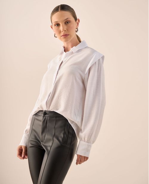Camisa Blanca Puños Elásticos