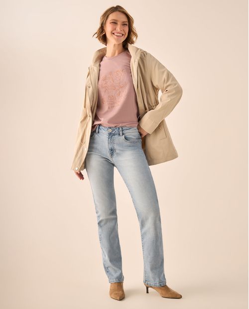 Jean Straight Azul Claro con Lavado Vintage