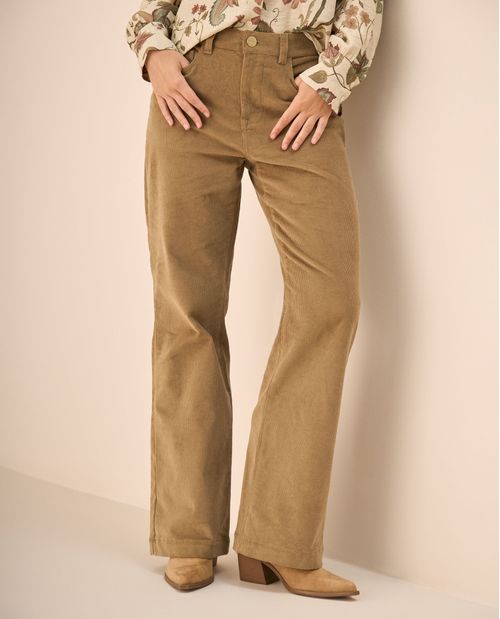 Pantalón Pana Verde Wide Leg