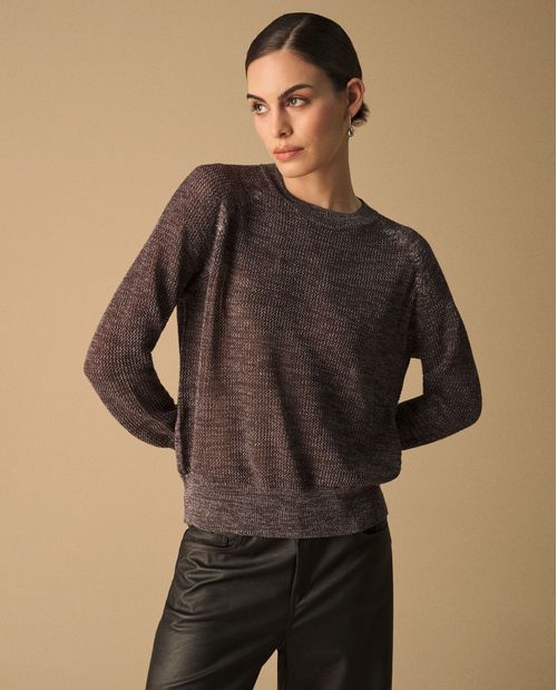 Suéter Gris con Detalles Metálicos