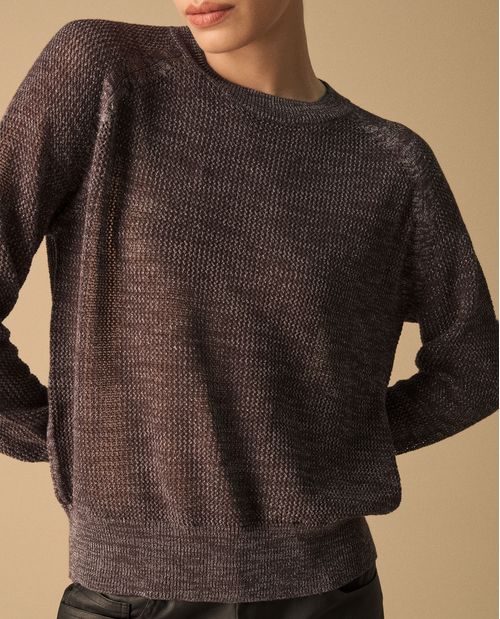 Suéter Gris con Detalles Metálicos