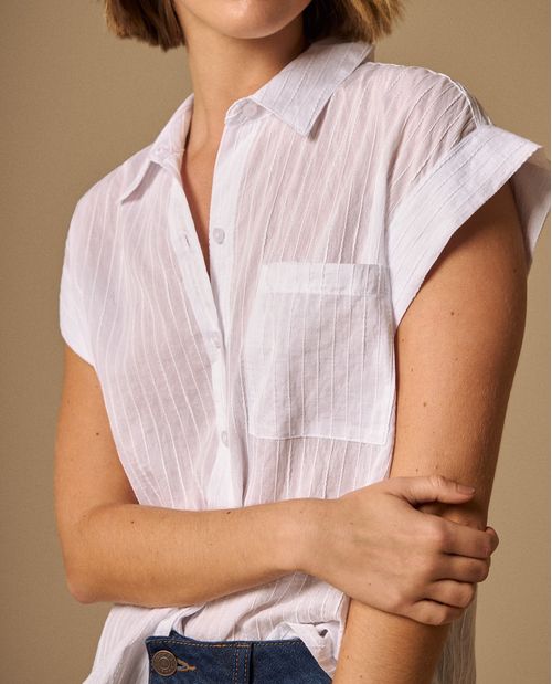 Camisa con Rayas Texturizadas