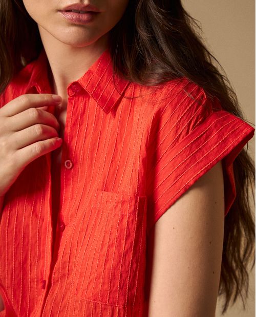 Camisa con Rayas Texturizadas