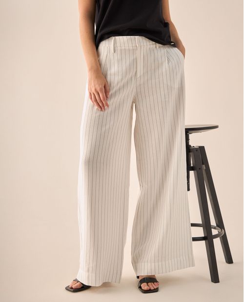 Pantalón Wide Leg con Rayas Verticales