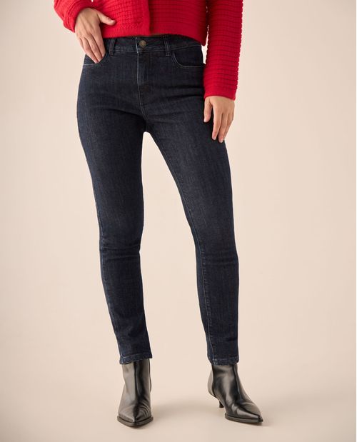 Jean Slim Azul Oscuro Tiro Alto