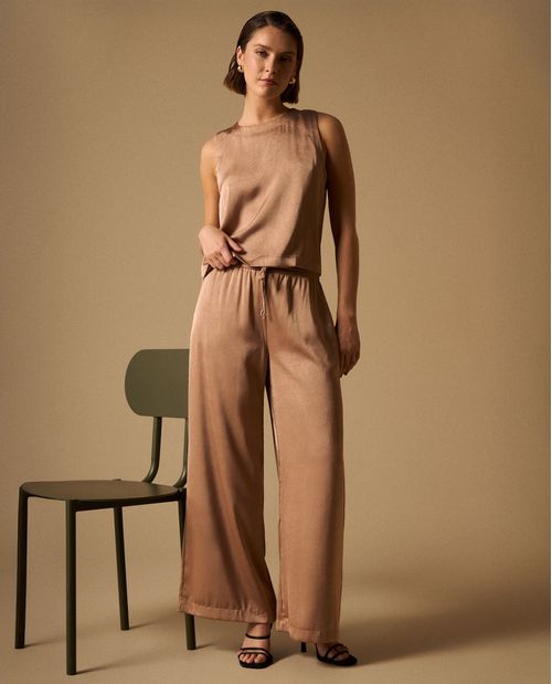 Pantalón Wide Leg con Cordón Ajustable