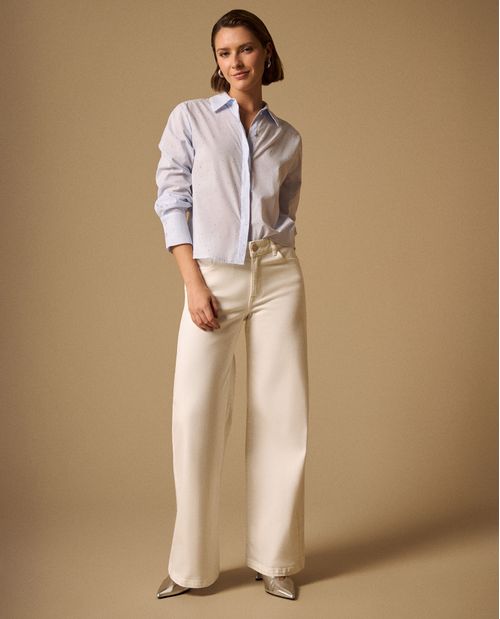 Jean Wide Leg Blanco Tiro Alto
