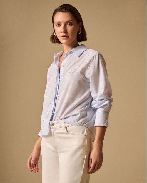 Camisa con Micro Puntos Negros