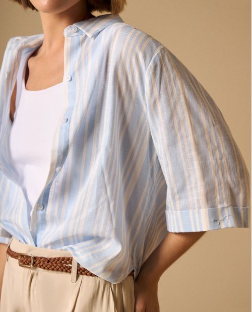 Camisa Rayas Manga Corta Premium