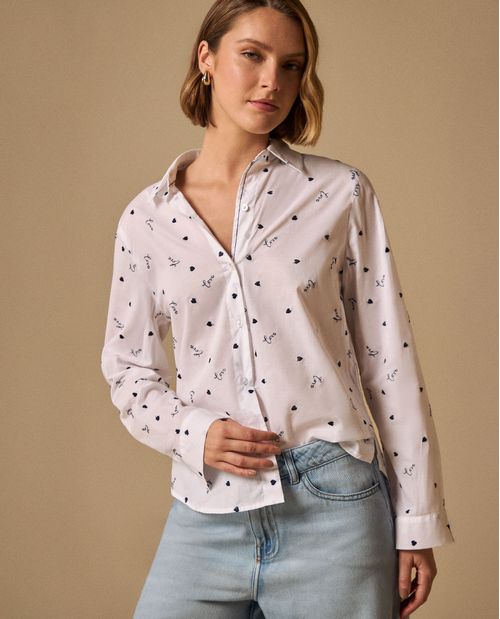 Camisa con Estampado Love Romántico