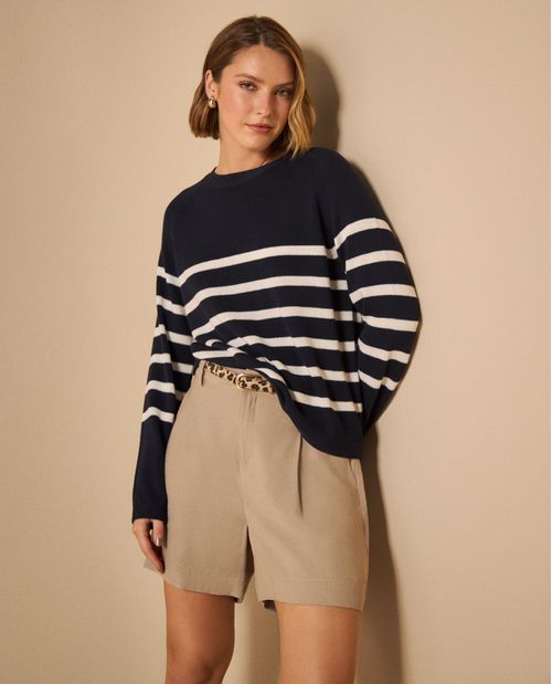 Suéter Tejido Rayas Azul Navegante