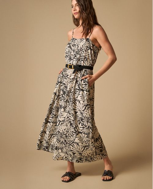 Vestido midi con tirantes para mujer