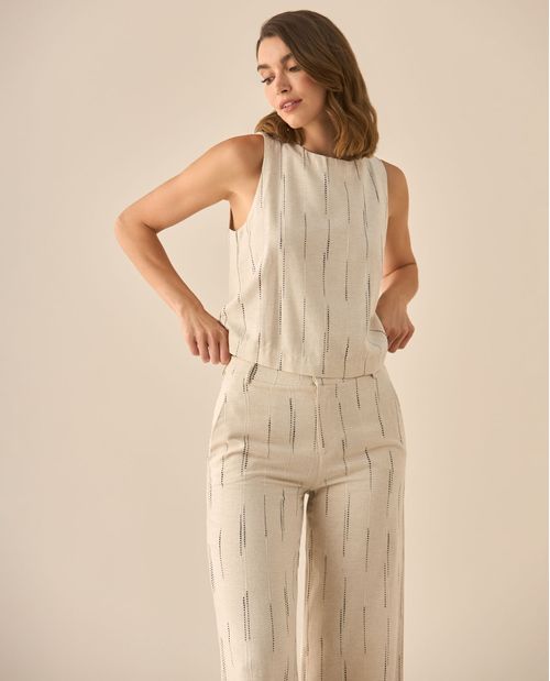 Camisa manga sisa cuello redondo para mujer