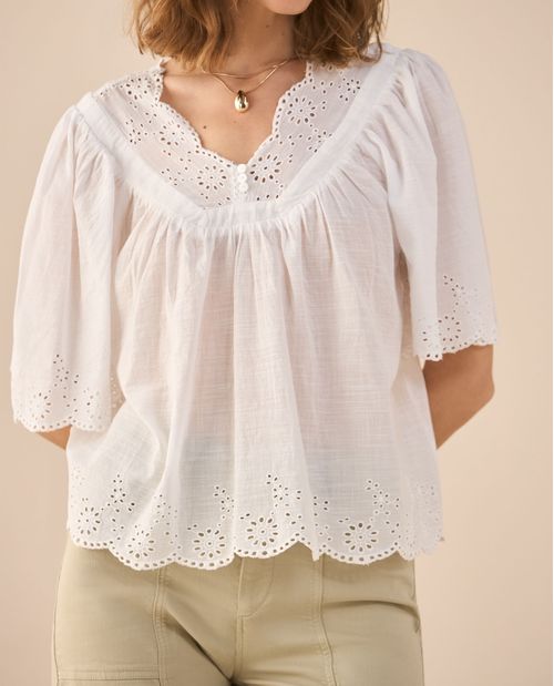 Camisa de escote en V para mujer