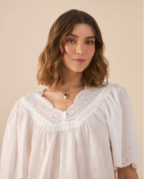 Camisa de escote en V para mujer