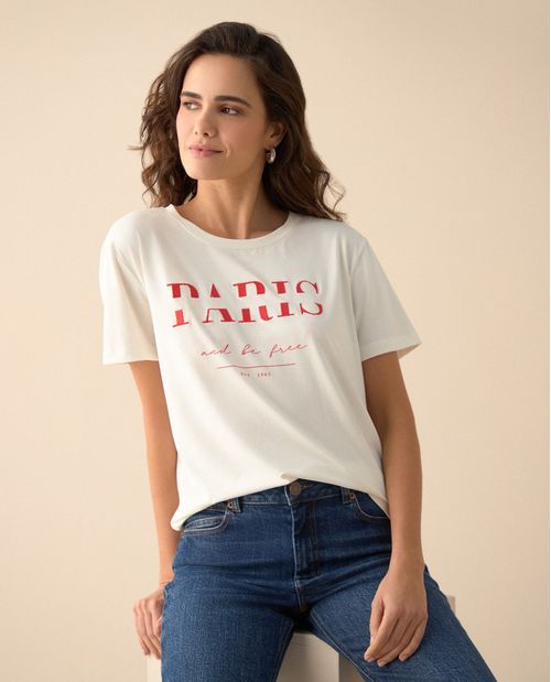 Camiseta con detalles bordados para mujer
