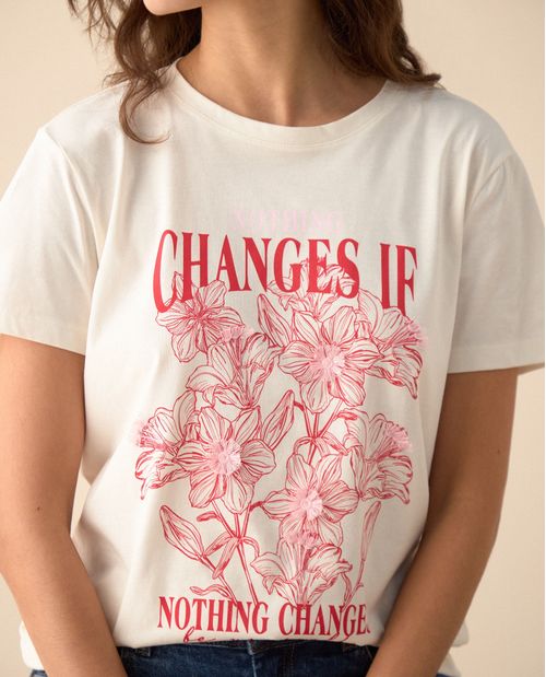 Camiseta de cuello redondo para mujer