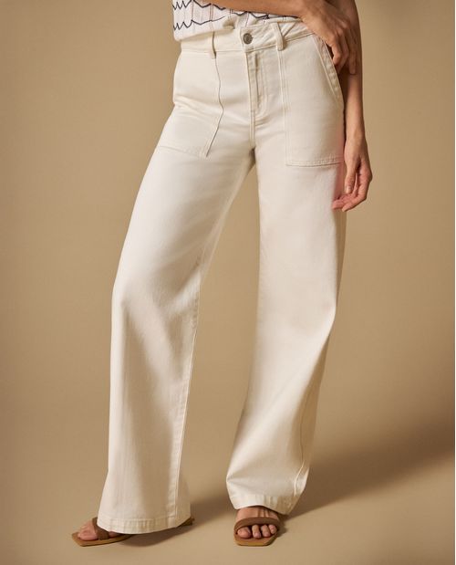 Pantalón wide leg talle alto para mujer